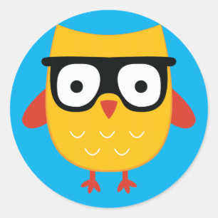 Sticker Rond Hibou ringard