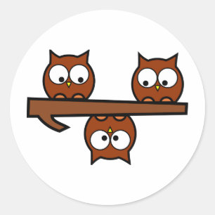 Sticker Rond Hiboux originaux