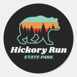 Sticker Rond Hickory Run State Park Pennsylvania PA Bear Retro