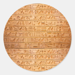 Sticker Rond Hiéroglyphe Ancien Égypte Langue Texte Gravé