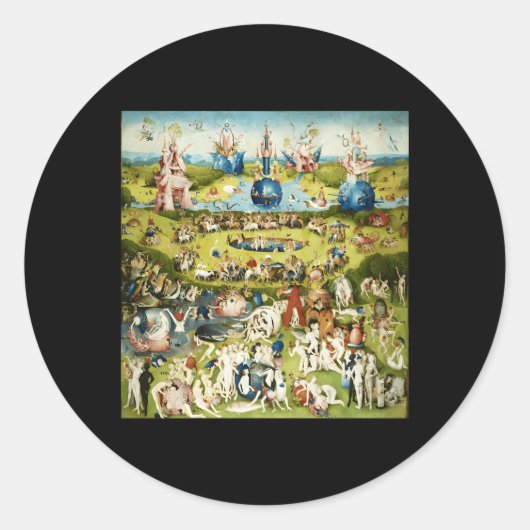 Sticker Rond Hieronymus Bosch Le Jardin De Ehly Delights (Devant)