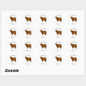 Sticker Rond Highland cow (Feuille)