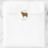 Sticker Rond Highland cow (Sac)