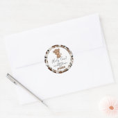 Sticker Rond Highland Cow Cow Imprimer Anniversaire (Enveloppe)
