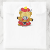Sticker Rond Highland Cow Red Kilt (Sac)
