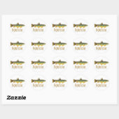 Sticker Rond Highsticker - Pêche à la mouche (Feuille)