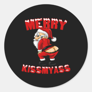 Sticker Rond Hilaried Joyeux Kissmy Noël Père Noël