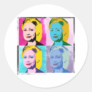 Sticker Rond hillary 2016 pop art - -