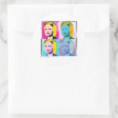 Sticker Rond hillary 2016 pop art - - (Sac)