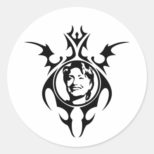 Sticker Rond Hillary Clinton (Devant)