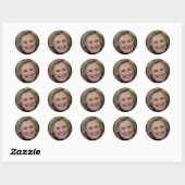 Sticker Rond Hillary Clinton (Feuille)