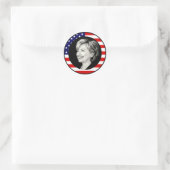 Sticker Rond hillary clinton 08. drapeau américain. pittoresque (Sac)