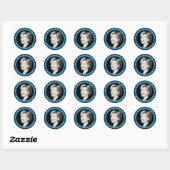 Sticker Rond hillary clinton 08. pittoresque. (Feuille)