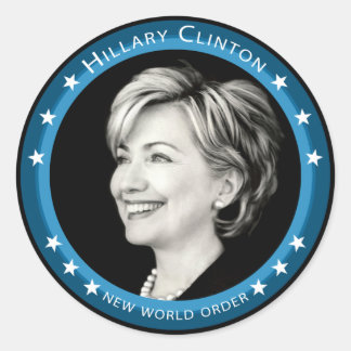 Sticker Rond hillary clinton 08. pittoresque.
