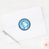 Sticker Rond hillary clinton 08. rayons bleus. (Enveloppe)