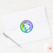 Sticker Rond hillary clinton. arc-en-ciel. (Enveloppe)