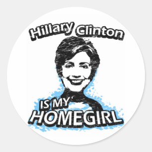 Sticker Rond Hillary Clinton est ma fille à la maison