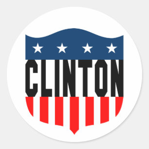 Sticker Rond hillary clinton étoiles et rayures