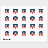 Sticker Rond hillary clinton étoiles et rayures (Feuille)