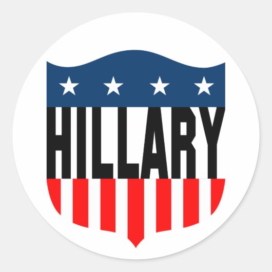 Sticker Rond hillary clinton étoiles et rayures (Devant)