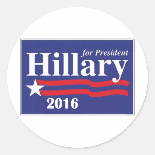 Sticker Rond Hillary Clinton pour le président 2016 (Devant)