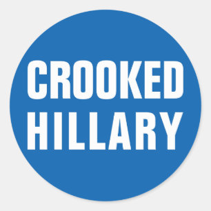 Sticker Rond Hillary Clinton tordue