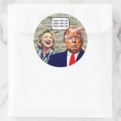 Sticker Rond Hillary Drôle Dit Verrouiller Trump (Sac)