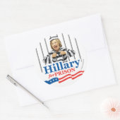 Sticker Rond HILLARY FOR PRISON ! Verrouillez-La ! GRAND VIRAL  (Enveloppe)