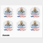 Sticker Rond HILLARY FOR PRISON ! Verrouillez-La ! GRAND VIRAL  (Feuille)