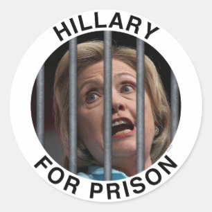 Sticker Rond Hillary pour la prison