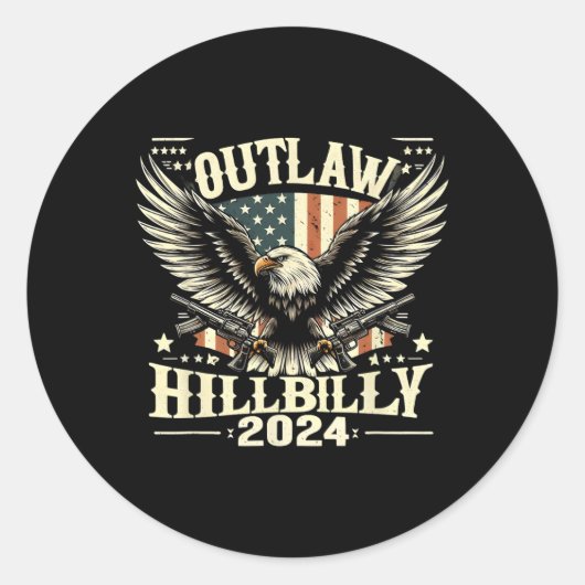 Sticker Rond Hillbilly de l'armée - Jour des élections américai (Devant)