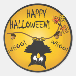 Sticker Rond Hiloween Whoo Owo