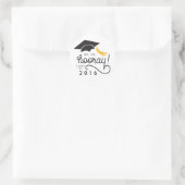 Sticker Rond Hip Hip Hip Hooray Classe de 2020 Graduation Stick (Sac)