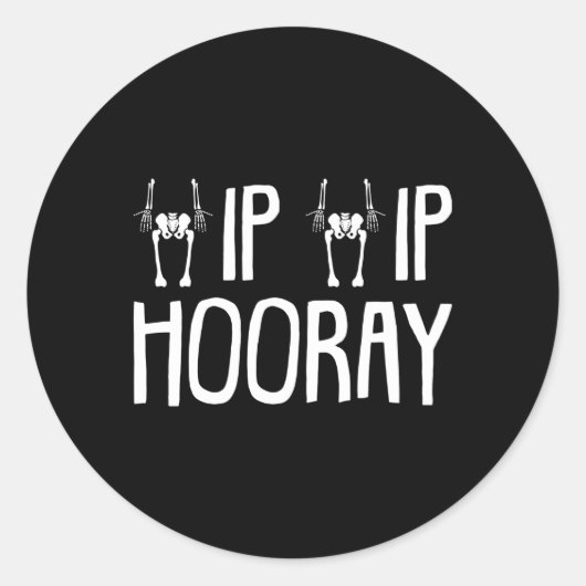 Sticker Rond Hip Hip Hooray Hip Replacage (Devant)