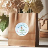 Sticker Rond Hip Hippo Hooray fête d'anniversaire