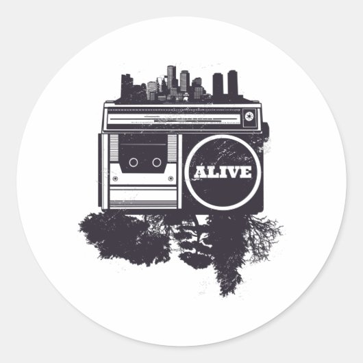 STICKER ROND HIP HOP (Devant)