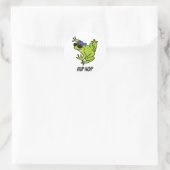 Sticker Rond Hip hop Funny Hopping Frog Pun (Sac)
