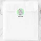 Sticker Rond Hip-Hopotamus Funny Hippo Pun (Sac)