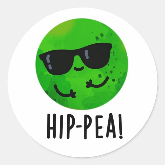 Sticker Rond Hip-Pea amusant Hip Pea Pun (Devant)