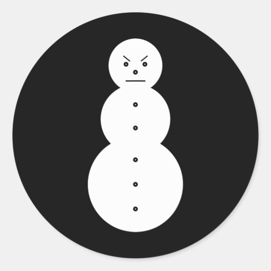 Sticker Rond Hiphop Angry Snowman Noël (Devant)