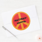 Sticker Rond Hippie à la retraite (Enveloppe)