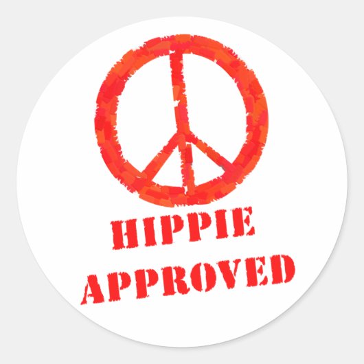 Sticker Rond Hippie approuvée (Devant)