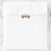 Sticker Rond Hippie Bus (Sac)