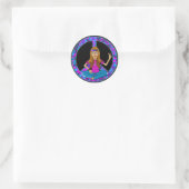 Sticker Rond Hippie chick (Sac)