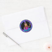 Sticker Rond Hippie chick (Enveloppe)