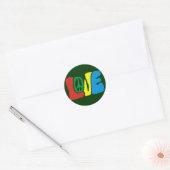 Sticker Rond Hippie de la paix (Enveloppe)