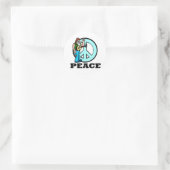 Sticker Rond Hippie de la paix (Sac)