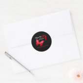 Sticker Rond Hippie Dragonfly Red Ribbon Sensibilisation au can (Enveloppe)