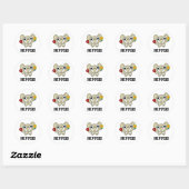 Sticker Rond Hippie Funny Hip Bone Pun (Feuille)
