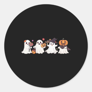 Sticker Rond Hippie Halloween mignonne Ghost Boo Saison Éffraya